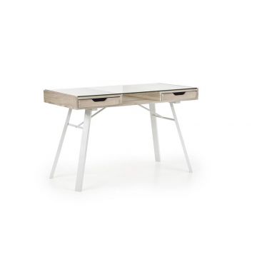 Bureau B33 Bruin/Wit Glas 120cm