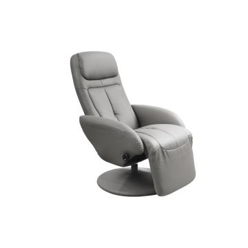 Relaxfauteuil Optima Grijs EcoLeer incl. handmatig Verstelbare Relaxfunctie