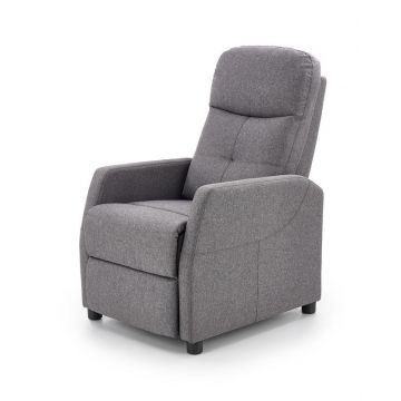 Relaxfauteuil Felipe Grijs Stof incl. handmatig Verstelbare Relaxfunctie