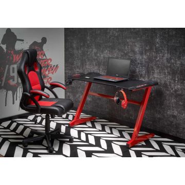 Bureau B49 Zwart/Rood 122cm