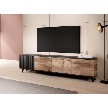 TV-meubel Random XXL Eiken Bruin/Zwart 200cm modern