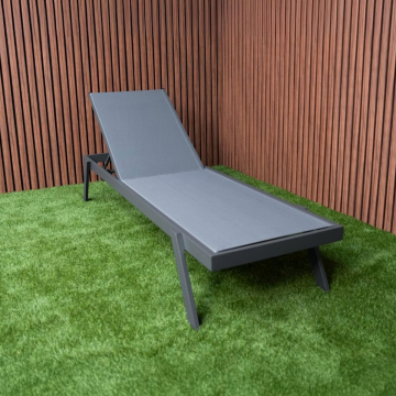 Ligbed Anzio Verstelbaar Antraciet Lounge Tuin Aluminium Stapelbaar - 103510A