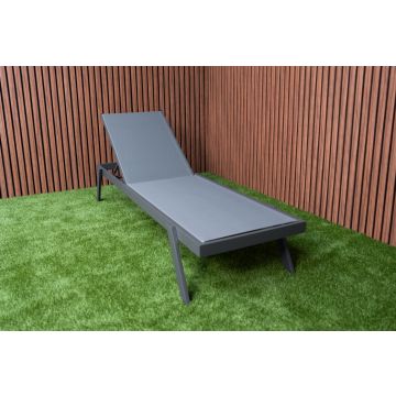 Ligbed Anzio Verstelbaar Antraciet Lounge Tuin Aluminium Stapelbaar - 103510A