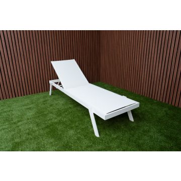 Ligbed Anzio Verstelbaar Wit Lounge Tuin Aluminium Stapelbaar - 103510W