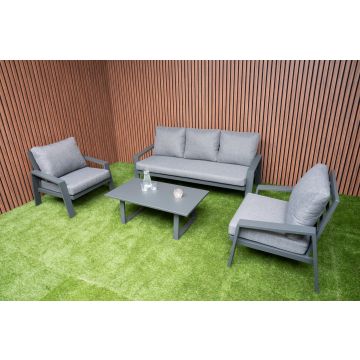 Ruime Loungeset Lincoln 5-persoons Stoel-Bank Tuinset Antraciet Aluminium - 62317