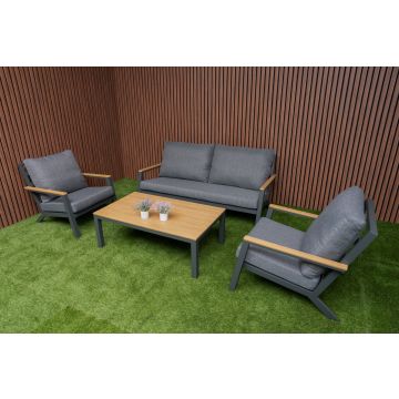 Loungeset Capitol Tuinset 4/5-persoons Stoel-Bank Aluminium/Hout - 19370