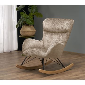 Moderne Fauteuil Castro Beige Stof Metaal Frame