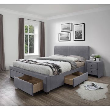 Bed Modena 3 Grijs 160x200cm Met Opbergruimte