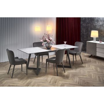 Uitschuifbare Eettafel Tiziano 160-210cm Grijs Tafelblad Metaal Frame