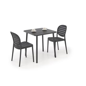 Eettafel 4-zits Bosco 70cm Zwart Metaal