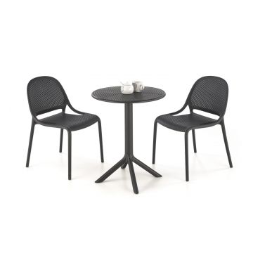 Eettafel Rond Calvo 60cm Zwart Kunststof