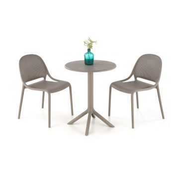 Ronde Eettafel Calvo 60cm Bruin Kunststof