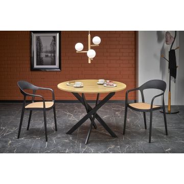 Moderne Eettafel Edgar 100cm Goud Eik 