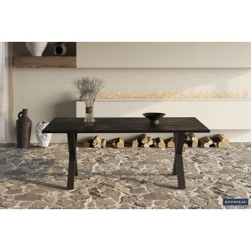 Eettafel Elena Zwart 200cm Massief Mango Hout - RF51525-2